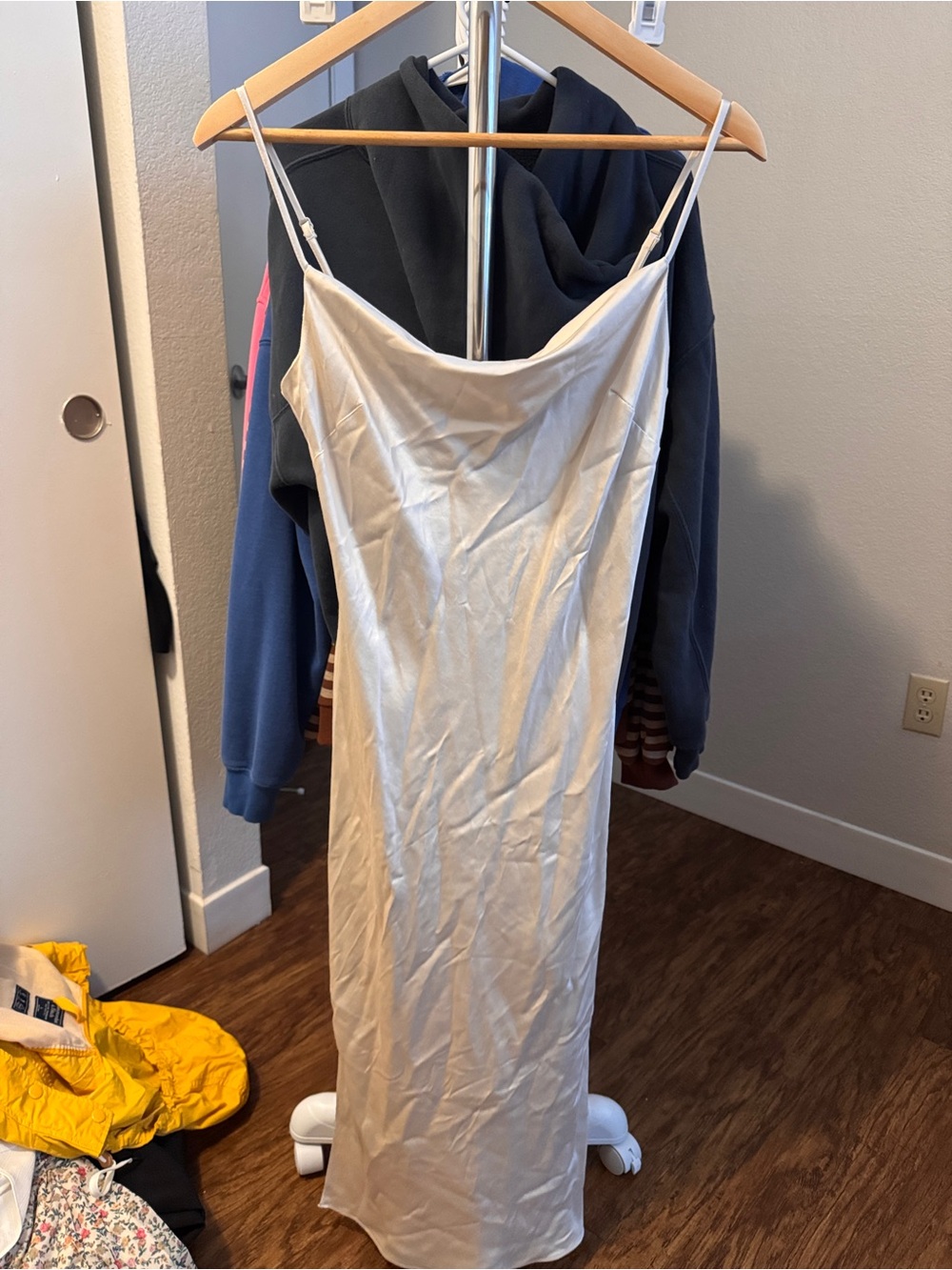 Express Satin Maxi Slip Dress in Champagne